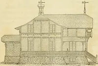 An illustration from The architecture of country houses : including designs for cottages, farm houses, and villas, with remarks on interiors, furniture, and the best modes of warming and ventilating (1851)