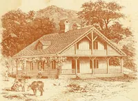 An illustration from The architecture of country houses : including designs for cottages, farm houses, and villas, with remarks on interiors, furniture, and the best modes of warming and ventilating (1851)