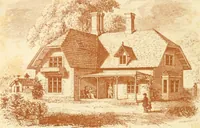 An illustration from The architecture of country houses : including designs for cottages, farm houses, and villas, with remarks on interiors, furniture, and the best modes of warming and ventilating (1851)