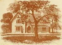 An illustration from The architecture of country houses : including designs for cottages, farm houses, and villas, with remarks on interiors, furniture, and the best modes of warming and ventilating (1851)