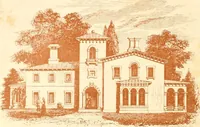 An illustration from The architecture of country houses : including designs for cottages, farm houses, and villas, with remarks on interiors, furniture, and the best modes of warming and ventilating (1851)
