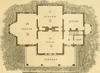 An illustration from The architecture of country houses : including designs for cottages, farm houses, and villas, with remarks on interiors, furniture, and the best modes of warming and ventilating (1851)