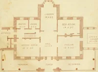 An illustration from The architecture of country houses : including designs for cottages, farm houses, and villas, with remarks on interiors, furniture, and the best modes of warming and ventilating (1851)