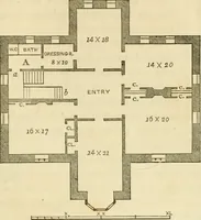 An illustration from The architecture of country houses : including designs for cottages, farm houses, and villas, with remarks on interiors, furniture, and the best modes of warming and ventilating (1851)