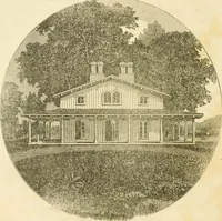 An illustration from The architecture of country houses : including designs for cottages, farm houses, and villas, with remarks on interiors, furniture, and the best modes of warming and ventilating (1851)