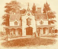 An illustration from The architecture of country houses : including designs for cottages, farm houses, and villas, with remarks on interiors, furniture, and the best modes of warming and ventilating (1851)
