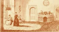 An illustration from The architecture of country houses : including designs for cottages, farm houses, and villas, with remarks on interiors, furniture, and the best modes of warming and ventilating (1851)