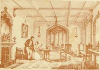 An illustration from The architecture of country houses : including designs for cottages, farm houses, and villas, with remarks on interiors, furniture, and the best modes of warming and ventilating (1851)