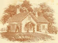 An illustration from The architecture of country houses : including designs for cottages, farm houses, and villas, with remarks on interiors, furniture, and the best modes of warming and ventilating (1851)