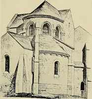 An illustration from Medieval architecture, its origins and development, with lists of monuments and bibliographies (1909)