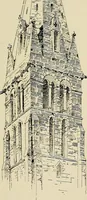 An illustration from Medieval architecture, its origins and development, with lists of monuments and bibliographies (1909)