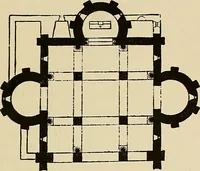 An illustration from Medieval architecture, its origins and development, with lists of monuments and bibliographies (1909)