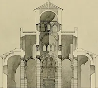 An illustration from Medieval architecture, its origins and development, with lists of monuments and bibliographies (1909)
