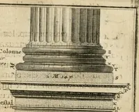 An illustration from Cours d'architecture qui comprend les ordres de Vignole : avec des commentaires, les figures & descriptions de ses plus beaux bâtimens, & de ceux de Michel-Ange : plusieurs nouveaux desseins, ornemens & préceptes concernant la distribution, la décoration ... & tout ce qui regarde l'art de bâtir : avec une ample explication par ordre alphabetique de tous les termes (1693)
