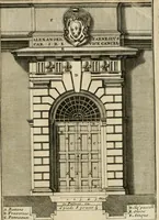 An illustration from Cours d'architecture qui comprend les ordres de Vignole : avec des commentaires, les figures & descriptions de ses plus beaux bâtimens, & de ceux de Michel-Ange : plusieurs nouveaux desseins, ornemens & préceptes concernant la distribution, la décoration ... & tout ce qui regarde l'art de bâtir : avec une ample explication par ordre alphabetique de tous les termes (1693)