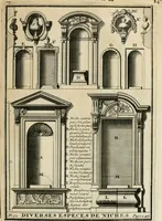 Picture 79 of 164 from Cours d'architecture qui comprend les ordres de Vignole : avec des commentaires, les figures & descriptions de ses plus beaux bâtimens, & de ceux de Michel-Ange : plusieurs nouveaux desseins, ornemens & préceptes concernant la distribution, la décoration ... & tout ce qui regarde l'art de bâtir : avec une ample explication par ordre alphabetique de tous les termes (1693), leaf 250