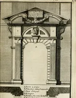 An illustration from Cours d'architecture qui comprend les ordres de Vignole : avec des commentaires, les figures & descriptions de ses plus beaux bâtimens, & de ceux de Michel-Ange : plusieurs nouveaux desseins, ornemens & préceptes concernant la distribution, la décoration ... & tout ce qui regarde l'art de bâtir : avec une ample explication par ordre alphabetique de tous les termes (1693)