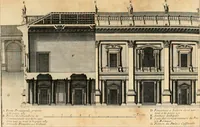 An illustration from Cours d'architecture qui comprend les ordres de Vignole : avec des commentaires, les figures & descriptions de ses plus beaux bâtimens, & de ceux de Michel-Ange : plusieurs nouveaux desseins, ornemens & préceptes concernant la distribution, la décoration ... & tout ce qui regarde l'art de bâtir : avec une ample explication par ordre alphabetique de tous les termes (1693)