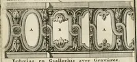 An illustration from Cours d'architecture qui comprend les ordres de Vignole : avec des commentaires, les figures & descriptions de ses plus beaux bâtimens, & de ceux de Michel-Ange : plusieurs nouveaux desseins, ornemens & préceptes concernant la distribution, la décoration ... & tout ce qui regarde l'art de bâtir : avec une ample explication par ordre alphabetique de tous les termes (1693)