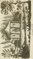 An illustration from Grotesque architecture, or, Rural amusement : consisting of plans, elevations, and sections, for huts, retreats, summer and winter hermitages, terminaries, Chinese, Gothic, and natural grottos, cascades, baths, mosques, Moresque pavilions, grotesque and rustic seats, green-houses, &c. many of which may be executed with flints, irregular sotnes, rude branches, and roots of trees : the whole containing twenty-eight new designs, with scales to each : to which is added, an explanation, with the methods of executing them (1815)