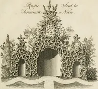 Picture 26 of 37 from Grotesque architecture, or, Rural amusement : consisting of plans, elevations, and sections, for huts, retreats, summer and winter hermitages, terminaries, Chinese, Gothic, and natural grottos, cascades, baths, mosques, Moresque pavilions, grotesque and rustic seats, green-houses, &c. many of which may be executed with flints, irregular sotnes, rude branches, and roots of trees : the whole containing twenty-eight new designs, with scales to each : to which is added, an explanation, with the methods of executing them (1815), leaf 48