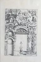An illustration from Architectvra, oder, Verzeichnuss allerhand Eynfassungen an Thüren, Fenstern vnd Decken : u. sehr nützlich vnnd dienlich allen Mahlern, Bildthawern, Steinmetzen, Schreinern, vnd andern Liebhabern dieser Kunst (1609)