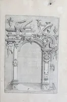 An illustration from Architectvra, oder, Verzeichnuss allerhand Eynfassungen an Thüren, Fenstern vnd Decken : u. sehr nützlich vnnd dienlich allen Mahlern, Bildthawern, Steinmetzen, Schreinern, vnd andern Liebhabern dieser Kunst (1609)
