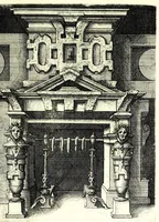 An illustration from Architectvra von Ausstheilung, Symmetria vnd Proportion der fünff Seulen : vnd aller darauss volgender Kunst Arbeit von Fenstern, Caminen, Thürgerichten, Portalen, Bronnen vnd Epitaphien ... (1598)