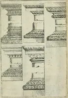 An illustration from Architectvra, vonn Ausstheijlung der fünff Seülen, vnd aller darausz folder Kunst vnd Arbeit von Festern, Camin, Thürgerichten, Portale, Bruñen vnd Epitaphie (1612)