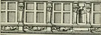 An illustration from Architectvra, vonn Ausstheijlung der fünff Seülen, vnd aller darausz folder Kunst vnd Arbeit von Festern, Camin, Thürgerichten, Portale, Bruñen vnd Epitaphie (1612)