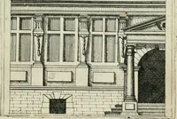 An illustration from Architectvra, vonn Ausstheijlung der fünff Seülen, vnd aller darausz folder Kunst vnd Arbeit von Festern, Camin, Thürgerichten, Portale, Bruñen vnd Epitaphie (1612)