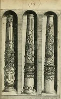An illustration from Architectvra, vonn Ausstheijlung der fünff Seülen, vnd aller darausz folder Kunst vnd Arbeit von Festern, Camin, Thürgerichten, Portale, Bruñen vnd Epitaphie (1612)