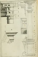 An illustration from Architectvra, vonn Ausstheijlung der fünff Seülen, vnd aller darausz folder Kunst vnd Arbeit von Festern, Camin, Thürgerichten, Portale, Bruñen vnd Epitaphie (1612)