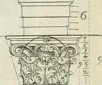 An illustration from Architectvra, vonn Ausstheijlung der fünff Seülen, vnd aller darausz folder Kunst vnd Arbeit von Festern, Camin, Thürgerichten, Portale, Bruñen vnd Epitaphie (1612)