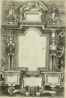 An illustration from Architectvra, vonn Ausstheijlung der fünff Seülen, vnd aller darausz folder Kunst vnd Arbeit von Festern, Camin, Thürgerichten, Portale, Bruñen vnd Epitaphie (1612)