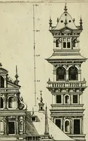 An illustration from Architectvra, vonn Ausstheijlung der fünff Seülen, vnd aller darausz folder Kunst vnd Arbeit von Festern, Camin, Thürgerichten, Portale, Bruñen vnd Epitaphie (1612)