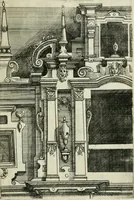 An illustration from Architectvra, vonn Ausstheijlung der fünff Seülen, vnd aller darausz folder Kunst vnd Arbeit von Festern, Camin, Thürgerichten, Portale, Bruñen vnd Epitaphie (1612)