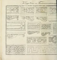 An illustration from Architektonisch-mythologische Kunst-Sammlung : ein Modell und Taschenbuch für Stein- und Bildhauer, Töpfer Gürttler und Eisengiesser, so wie auch für Tüncher und Stukaturer (1829)