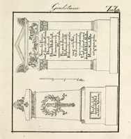An illustration from Architektonisch-mythologische Kunst-Sammlung : ein Modell und Taschenbuch für Stein- und Bildhauer, Töpfer Gürttler und Eisengiesser, so wie auch für Tüncher und Stukaturer (1829)