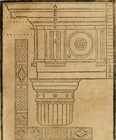 An illustration from Della architettura di Gioseffe Viola Zanini, padovano pittore et architetto, libri due : ne' quali con nuoua simmetria & facoltà si mostrano le giuste regole de i cinque ordini di detta architettura, & osseruationi de'più eccellenti architetti, che in quella habbiano dato ammaestramenti .. (1629)
