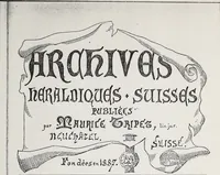 An illustration from Archives héraldiques suisses. Schweizer archiv für heraldik (1890)
