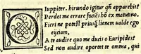 An illustration from Aristophanis comicorum prinicipis Comoediae vndecim, è graeco in latinum, ad verbu[m], translatae (1542)