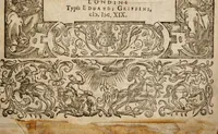 An illustration from Aristotelous technēs rētorikēs, biblia tria = Aristotelis de rhetorica seu arte dicendi libri tres, græcolat. : contextu græco, ad exemplaria selectiora emendato : latino, paraphrasi, vbi opus, intertexto : vtroque, etiam in particulas distincto : margini interiori, adscriptis locis authoris, exipso citatis, vel en parallēlo similibus : exteriori, adposita analytica methodo, cuius tabulæ synopticæ, in sua loca distributæ (1619)