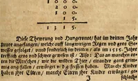 An illustration from Arithmetica historica. Die löbliche Rechenkunst. Durch alle Species und fürnembste Regeln mit schönen gedenckwirdigen Historien und Exempeln; auch mit Hebraischer, Grichischer, und Römischer Münke, Gewicht und Mass, deren in heiliger Schrifft und gutten Geschichtbüchern gedache wird, der lieben Jugend zu gutte erkleret. Auch denen die nicht Rechnen können, wegen vieler schönen Historien und derselbigen bedeutungen lustig und lieblich zu lesen. Aus viel gutten Büchern und Schrifften mit fleis zusammen getragen (1593)