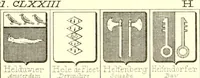 Picture 187 of 396 from Armoiries des familles contenues dans l'Armorial général de J.B. Rieststap [sic] (1903), leaf 356