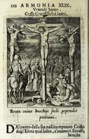 An illustration from Armonia contemplativa sopra la vita di Giesù Christo : delli santi Filippo Neri, Ignatio Loiola, Caietano di Tieni, e Teresa di Giesù : disposta secondo l'ordine delli Vangeli non solo per tutti li giorni dell'anno, mesi e settimane, ma ancora per tutte le feste principali : consegrata all'altezza serenissima Anna Maria Isabella, duchessa di Mantoua, Monferrato, Guastalla, &c. (1690)