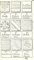 Picture 70 of 511 from Armorial des principales maisons et familles du royaume, particulierement des celles de Paris et de l'Isle de France : contenant les armes des princes, seigneurs, grands officiers de la couronne & de la maison du roi, celles des cours souveraines, &c. avec l'explication de tous les blasons (1757), leaf 126