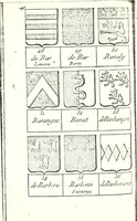 Picture 71 of 511 from Armorial des principales maisons et familles du royaume, particulierement des celles de Paris et de l'Isle de France : contenant les armes des princes, seigneurs, grands officiers de la couronne & de la maison du roi, celles des cours souveraines, &c. avec l'explication de tous les blasons (1757), leaf 130