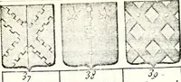 An illustration from Armorial des principales maisons et familles du royaume, particulierement des celles de Paris et de l'Isle de France : contenant les armes des princes, seigneurs, grands officiers de la couronne & de la maison du roi, celles des cours souveraines, &c. avec l'explication de tous les blasons (1757)