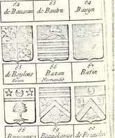 Picture 88 of 511 from Armorial des principales maisons et familles du royaume, particulierement des celles de Paris et de l'Isle de France : contenant les armes des princes, seigneurs, grands officiers de la couronne & de la maison du roi, celles des cours souveraines, &c. avec l'explication de tous les blasons (1757), leaf 154